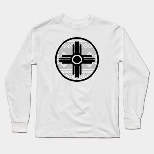 New Mexico Flag Design - Native Zia Symbol Pattern Long Sleeve T-Shirt